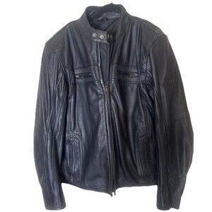 Sedici Black Leather motorcycle jacket With Removable Lining Men’s Size 46 XL